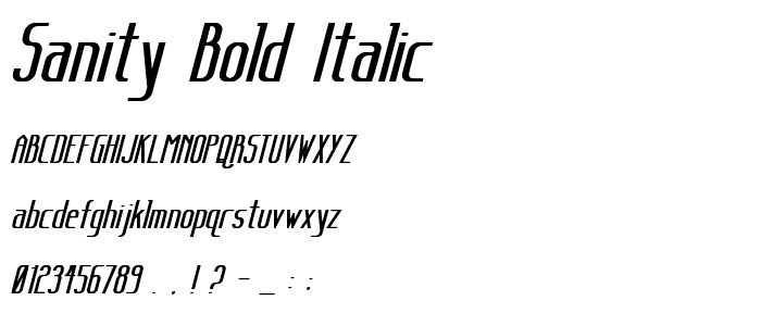 Sanity Bold Italic font
